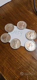 n. 6 monete 500 lire caravelle del 1959