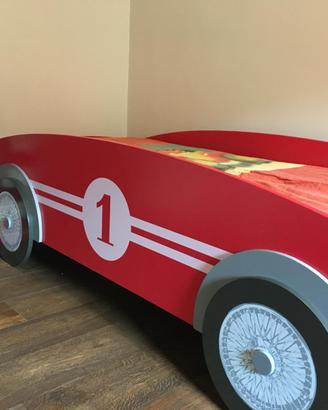 Letto singolo bambino macchinina incluso materasso
