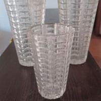 Set vasi in vetro intagliato anni '60