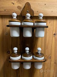 Scaffale Supporto in legno parete  barattoli