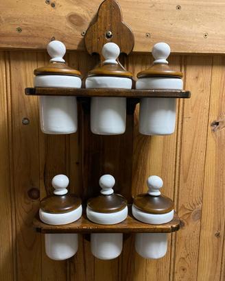 Scaffale Supporto in legno parete  barattoli