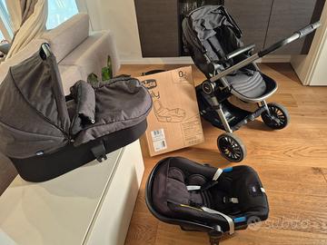 Trio passeggino, carrozzino ed ovetto chicco