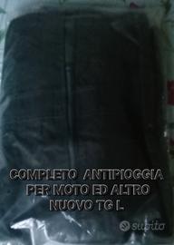 COMPLETO ANTIPIOGGIA PER MOTO ED ALTRO NUOVA TG.L 