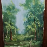 quadro paesaggio bosco, pittore Longhi S