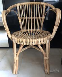 Sedia Dmora in bambù. Dimensioni: 55 x 58 x 80 cm