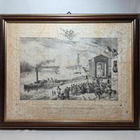 Rara Litografia 1840 - Sbarco spoglie di Napoleone