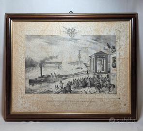 Rara Litografia 1840 - Sbarco spoglie di Napoleone