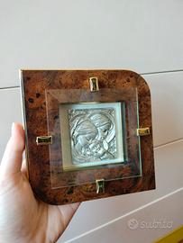 Quadro in legno e argento  Madonna con bambino