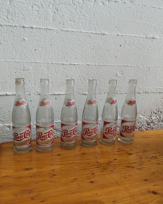 lotto 6 bottiglie vintage pepsi