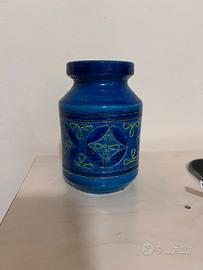 Vaso Rimini blu in ceramica di Aldo Londi