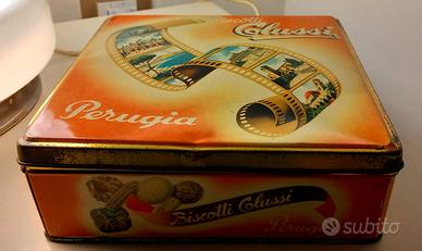 Rara Scatola di Latta Vintage Biscotti Colussi (Fi