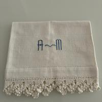 Asciugamano cotone ricamato a mano
