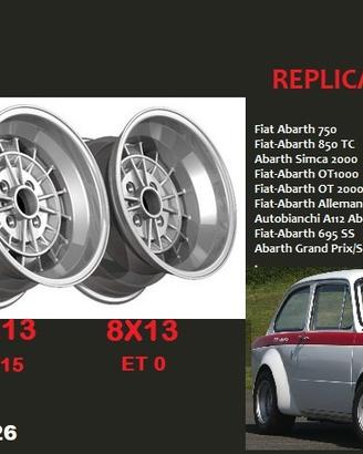 Cerchi in lega 13 campagnolo 4x98 fiat abarth