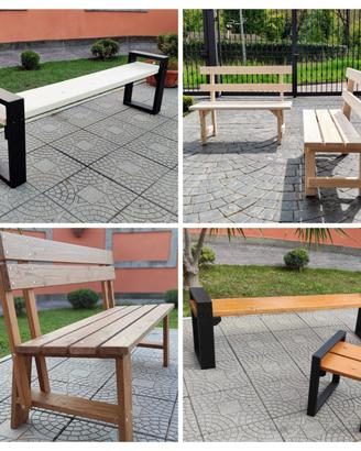 Panchina giardino legno massello industrial design