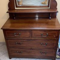 Armadio con specchio + comó in legno