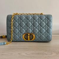 Borsa donna messenger trapuntata celeste