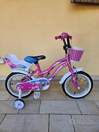 Bici bambina 14 pollici con rotelle