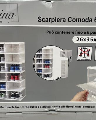 Scarpiera salva spazio 6 ripiani