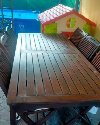 tavolo più sedie da giardino 