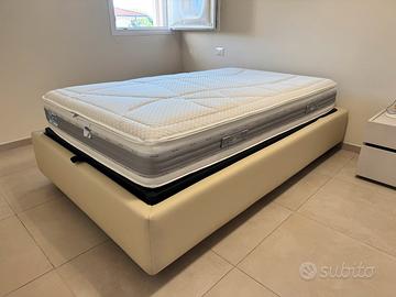 Letto contenitore 1 piazza e mezzo + materasso+top