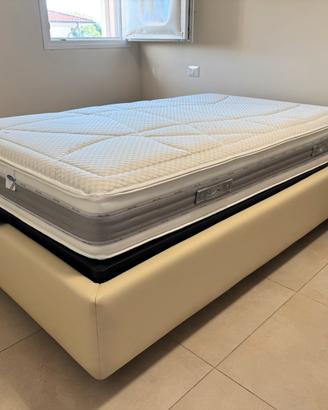 Letto contenitore 1 piazza e mezzo + materasso+top