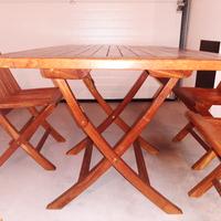 Tavolo da giardino in teak 120x70 con 4 sedir