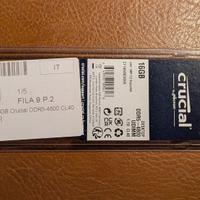 Ram UDIMM DDR5 16GB Crucial DDR5-4800 CL40 Nero [C