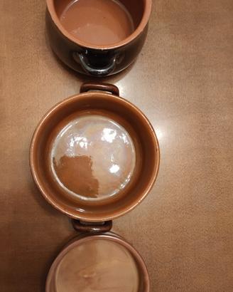  3 Tegamini in terracotta 