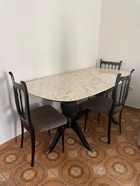 Tavolo da pranzo con piano in marmo + 6 sedie