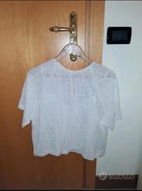 Maglietta in cotone sangallo