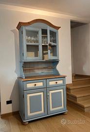 Credenza vetrina shabby in abete massiccio