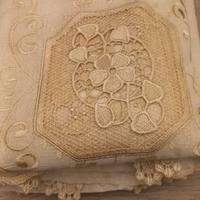 Set di 4 tende tessuto misto color beige. 