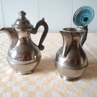 Antica teiera caffettiera tavola argentati coppia