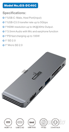 Tablet Docking Station USB-C3.0–HDMI 4K SD/MicroSD