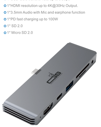 Stazione di aggancio USBC3.0–HDMI, 4K, SD/MicroSD