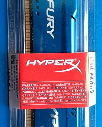 MEMORIA RAM HYPERX FURY 8 GB DDR3 1600 MHz DESKTOP