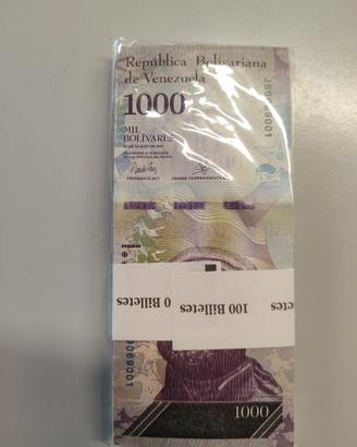 Venezuela - Mazzetta di banconote FdS da 1.000 Bol
