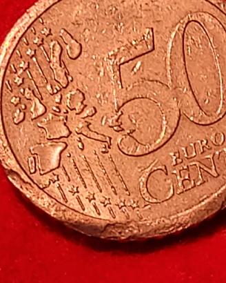 50 centesimi italiani con difetto 
