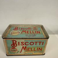 scatola di latta vintage dei Biscotti Mellin