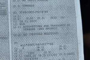 Jeep Compass 2.0D 4x4 perfetta e garantita 12M