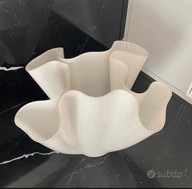 Vaso Fazzoletto in vetro di Murano colore Bianco