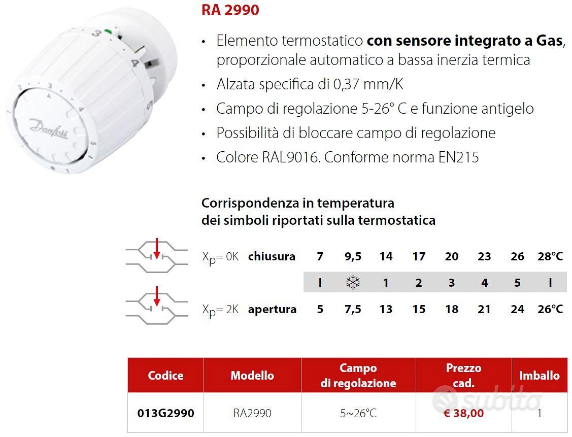 Testa Termostatica Heimeier Tipo K Per Valvole Danfoss RAV - Bianco RAL 9016 | Controllo Temperatura - Foto 2