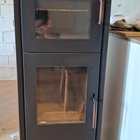 STUFA A LEGNA RIKA, modello BACK con forno