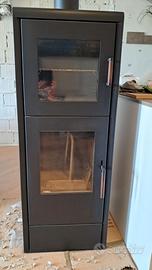 STUFA A LEGNA RIKA, modello BACK con forno
