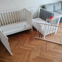 2 lettini IKEA bimbo bianchi 60x120 + materasso