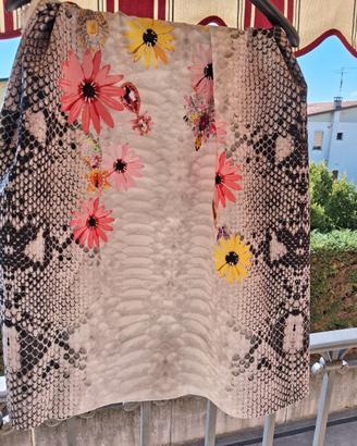 scampolo pitonato con stampa a fiori 