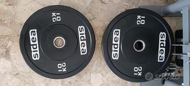 2 dischi bumper 10 kg l uno sidea olimpionici pesi