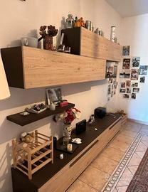 Parete attrezzata moderna in legno – soggiorno