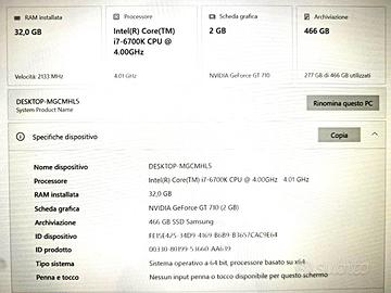 PC Intel(R) Core(TM) 17-6700K CPU @ 4.00GHz