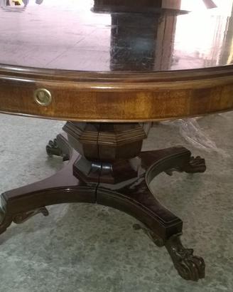 Tavolo antico tondo allungabile con prolunghe